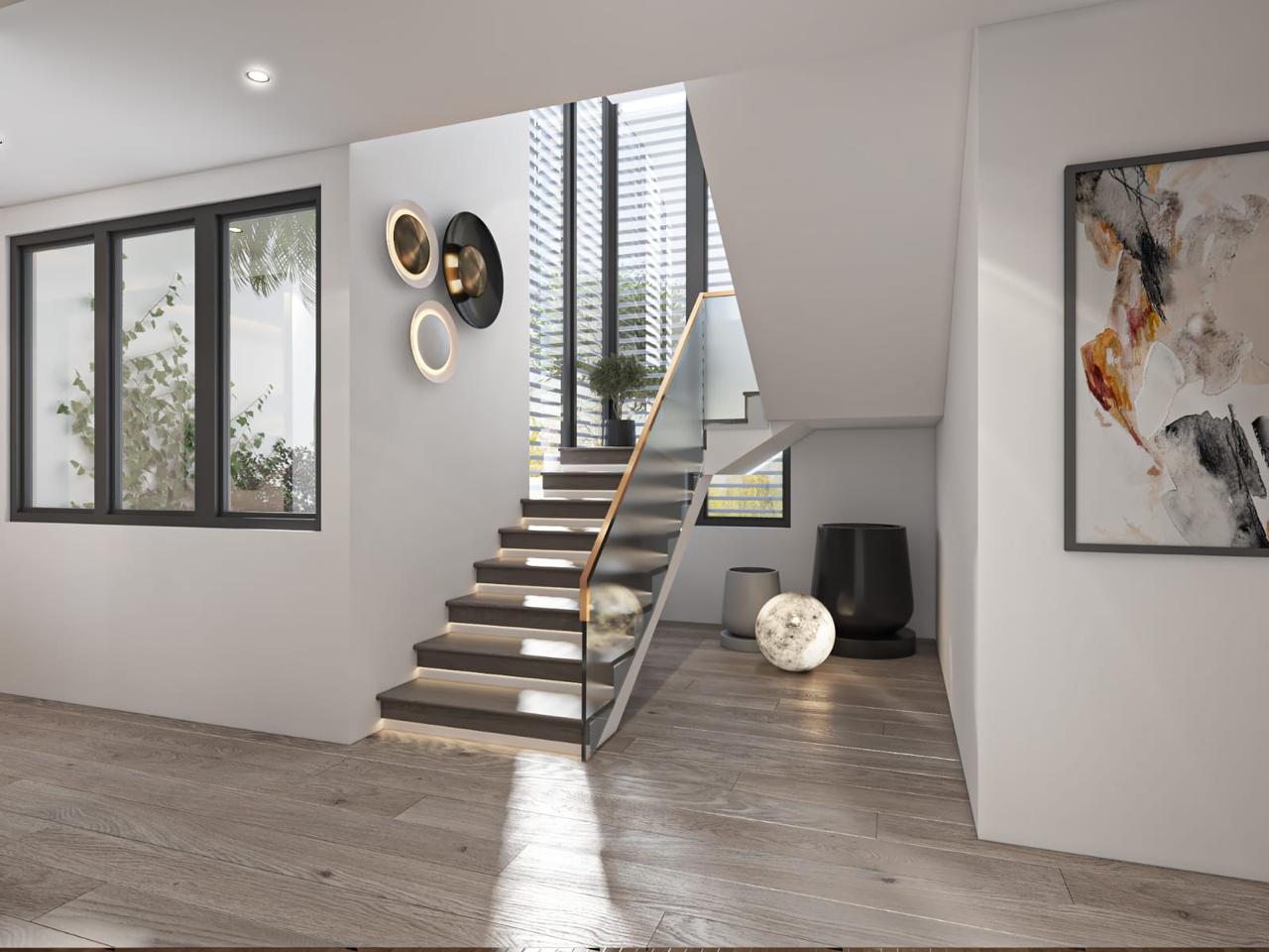 Interior staircase view