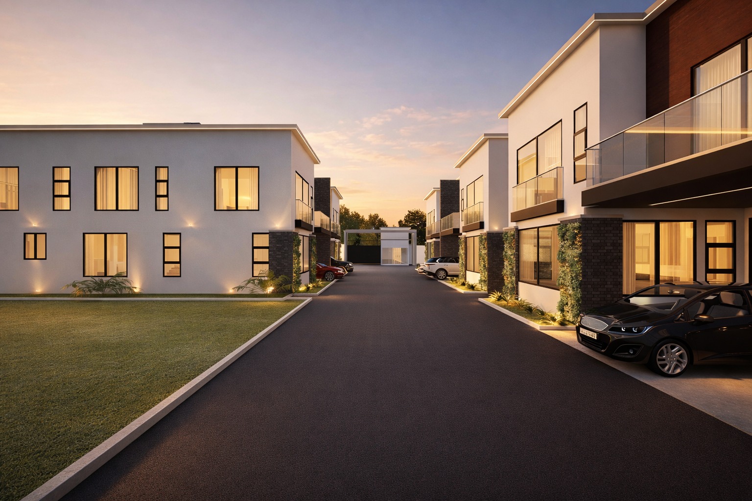 Night entrance render